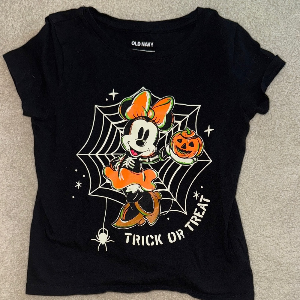 Old Navy Black Halloween Minnie Mouse Tee